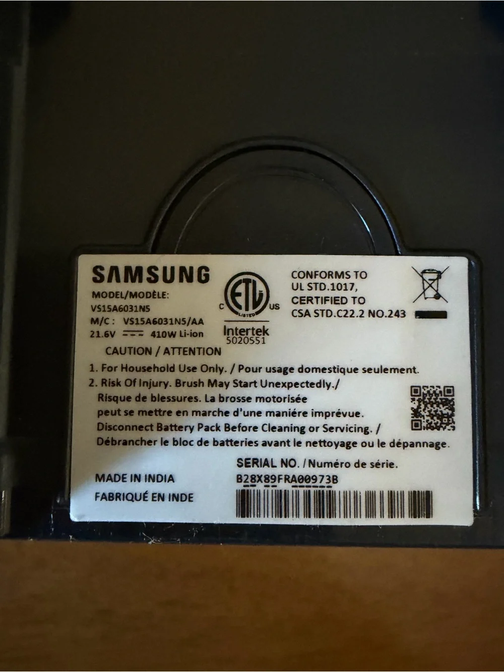 NEW OEM Samsung Jet 60 Fit Dust Bin Canister Assembly Filter VS15A6031NS